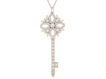 TIFFANY＆CO ティファニー ビクトリア キー ネックレス GRP08649 プラチナ950 ダイヤモンド【472】SJ
