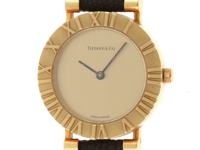 TIFFANY&Co ティファニー 腕時計 アトラス D286.753 ゴールド文字 
