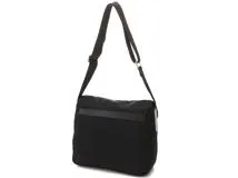 PRADA 黒 ナイロン バッグ PRADA プラダ ショルダーバッグ ブラック ナイロン レザー B8994