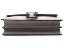 GUCCI グッチ ビジューディオニュソス ショルダーバッグ グレー レザー