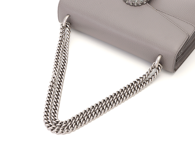 【美品】グッチ ディオニュソス ビジュー ショルダーバッグ レザー グレー GUCCI グッチ ビジューディオニュソス ショルダーバッグ グレー レザー