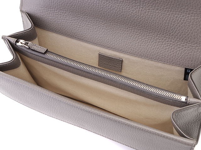 GUCCI グッチ ビジューディオニュソス ショルダーバッグ グレー レザー