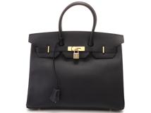 HERMES 　エルメス　　バーキン35 ブラック/GP金具/アルデンヌ　【472】KS