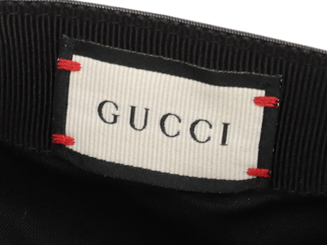 グッチ GUCCI ロゴプリントベースボールキャップ ブラック ナイロン L