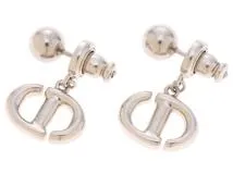 DIOR ディオール CD NAVY ピアス メタル SS ステンレススチール