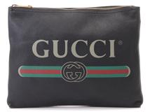 GUCCI　グッチ　ポートフォリオクラッチバッグ　ブラックレザー　500981　2143100451407　【205】