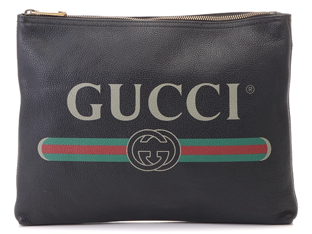 GUCCI グッチ ポートフォリオクラッチバッグ ブラックレザー 500981  