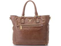 ＰＲＡＤＡ　プラダ　２ｗａｙショルダー　ブラウン／ＧＰ　ヴィンテージレザー【436】2143100452763
