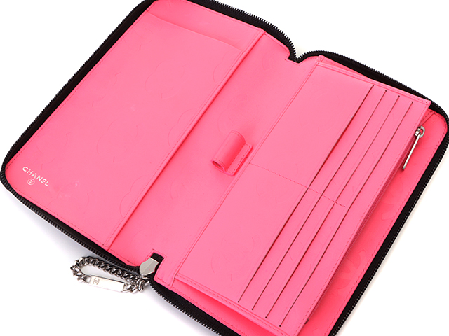 CHANEL シャネル カンボンライン ラウンド長財布 トラベルケース