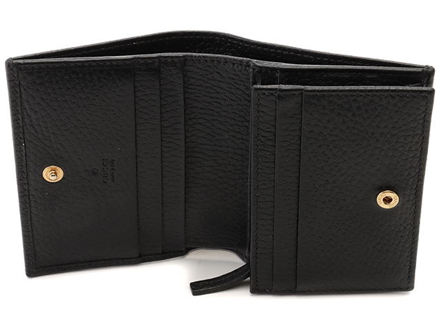 GUCCI グッチ ＧＧマーモント ブラック レザー 二つ折り財布