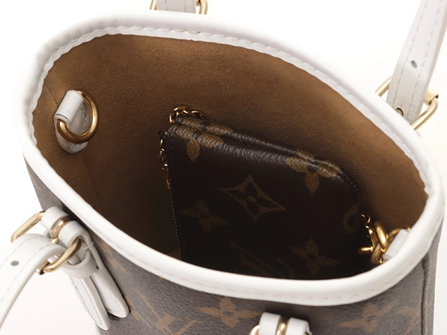 Louis Vuitton　ルイヴィトン　ナノ・バケット モノグラム ホワイト　【472】HSA