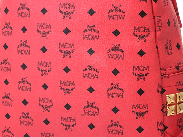 MCM エムシーエム ヴィセトス スタッズ リュックサック ピンク