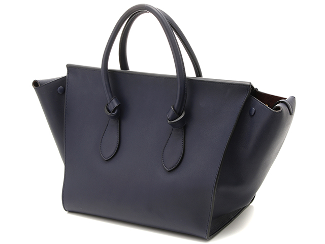 CELINE セリーヌ タイ ネイビー カーフ ハンドバッグ【460 ...