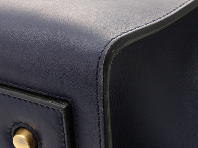 CELINE セリーヌ タイ ネイビー カーフ ハンドバッグ【460 CELINE セリーヌ タイ ネイビー カーフ ハンドバッグ【460