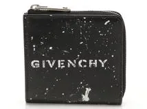 GIVENCHY　ジバンシィ　L字ZIPコインケース　ブラック/ホワイト　レザー【431】