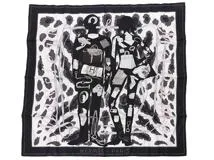 HERMES エルメス スカーフ カレ90 MONSIEUR ET MADAME ブラック