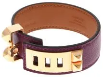 HERMES エルメス ブレスレット コリエドシアン24 エバーカラー アネモネ/ゴールド色金具 T2サイズ D刻印【472】SJ