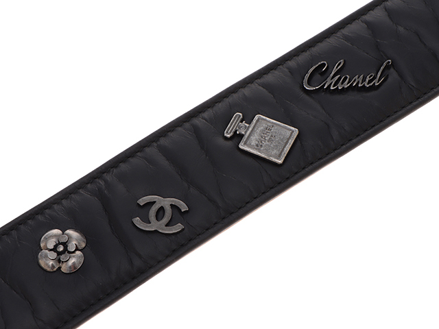 CHANEL シャネル 小物 ベルト アイコンベルト ブラック・SV 金具