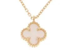 Van Cleef & Arpels ヴァンクリーフ＆アーペル シロチョウガイ ネックレス スウィートアルハンブラネックレス YG 2.9g【434】