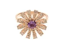 DAMIANI　ダミアーニ　マルゲリータR　ピンクゴールド　ブラウンダイヤモンド　アメシストリング　PG/BRD/AM　サイズ9　2143100471375【432】