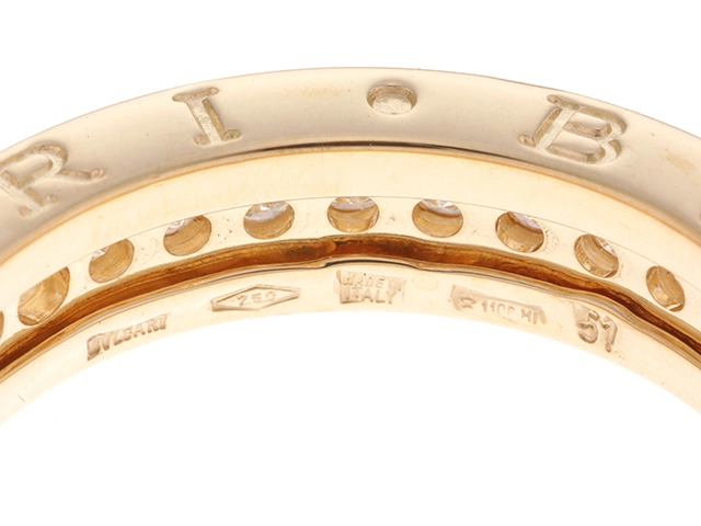BVLGARI　ブルガリ　B-zero1リング　イエローゴールド　18KYG　ダイヤモンド　6.1g　#51　【471】L