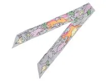 HERMES　エルメス　ツイリー　MILLE ET UN LAPINS 　グリスパール　ローズ　ジョーヌ　064007S【431】2143100473102
