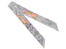HERMES　エルメス　ツイリー　MILLE ET UN LAPINS 　グリスパール　ローズ　ジョーヌ　064007S【431】2143100473102