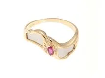 JEWELRY　ジュエリー　リング　　K18/PT900　ルビー/ダイヤモンド 　3.7g　#16.5　2143100474963【472】H