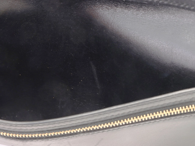 HERMES　エルメス　二つ折り長財布　ベアンクラシック　ボックスカーフ　ブラック　ゴールド金具　□F刻印（2002年）【433】