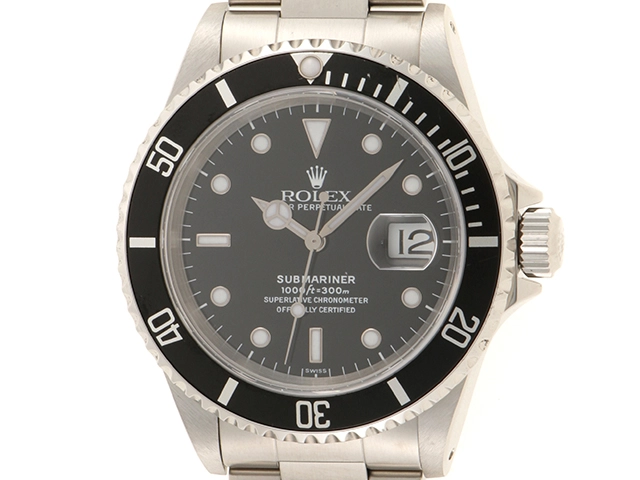 A番1999年並行品 ROLEX ロレックス 腕時計 サブマリーナ デイト 16610 ステンレス ブラック文字盤 オンリースイス 自動巻き【472】SJ