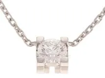 Cartier　カルティエ　Cドウ　ネックレス　K18ホワイトゴールド　ダイヤモンド　0.18　2.5g　2143100477087　【437】
