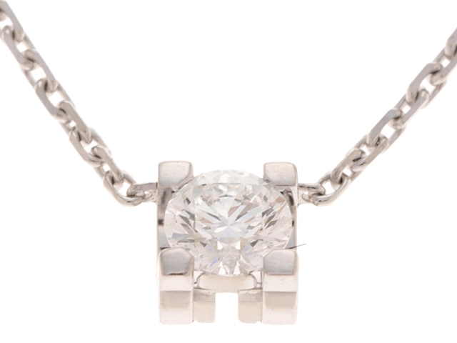 Cartier　カルティエ　Cドウ　ネックレス　K18ホワイトゴールド　ダイヤモンド　0.18　2.5g　2143100477087　【437】