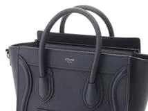 CELINE セリーヌ ラゲージ ナノ ネイビー レザー 189243 2WAYショルダーバッグ 2143100479241【200】