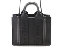 Chloé クロエ WOODYスモールトートバッグ ブラック スムース