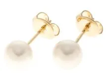 新品未使用　MIKIMOTOパールピアスK18（約7.00ミリ） MIKIMOTO ミキモト 淡水パール ピアス K18YG リボン ブランド
