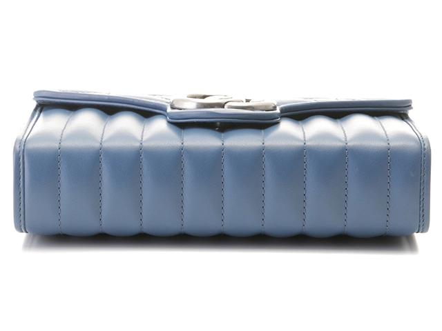 GUCCI　グッチ　GGマーモント　キルティング　チェーンショルダー　ブルー　レザー　474575　2143100483217　【205】