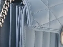 GUCCI　グッチ　GGマーモント　キルティング　チェーンショルダー　ブルー　レザー　474575　2143100483217　【205】