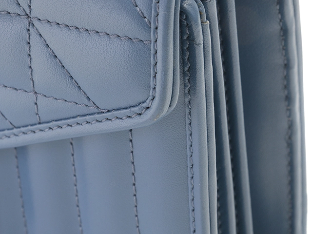 GUCCI　グッチ　GGマーモント　キルティング　チェーンショルダー　ブルー　レザー　474575　2143100483217　【205】