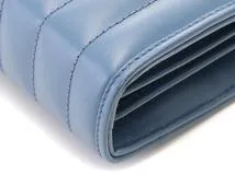 GUCCI　グッチ　GGマーモント　キルティング　チェーンショルダー　ブルー　レザー　474575　2143100483217　【205】