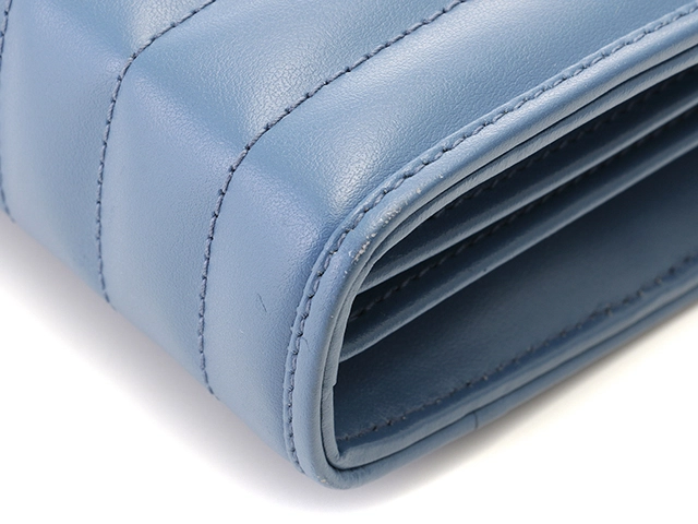 GUCCI　グッチ　GGマーモント　キルティング　チェーンショルダー　ブルー　レザー　474575　2143100483217　【205】