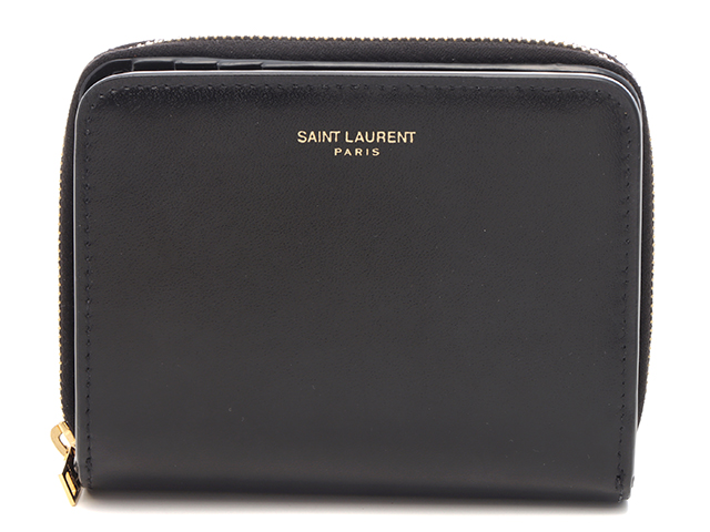 SAINT LAURENT サンローラン コンパクトジップ アラウンド ウォレット ブラック レザー の購入なら「質」の大黒屋（公式）