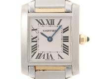 Cartier カルティエ 腕時計 タンクフランセーズ SM W51007Q4 ホワイト文字盤 スティール／K18イエローゴールド クォーツ【472】SJ