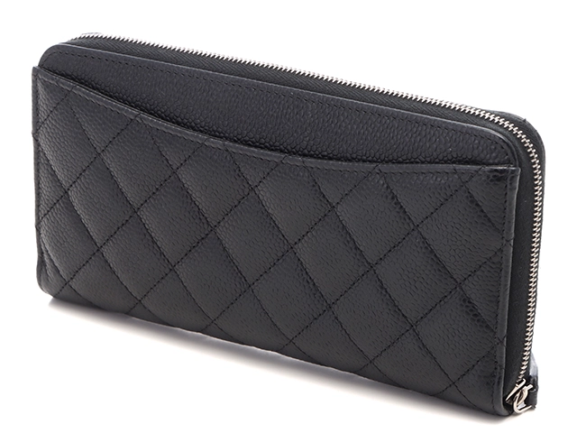 CHANEL シャネル 財布 クラシック ロングジップウォレット AP0242 ブラック/SV金具 キャビア【431】2143100485914