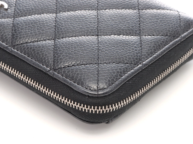CHANEL シャネル 財布 クラシック ロングジップウォレット AP0242 ブラック/SV金具 キャビア【431】2143100485914
