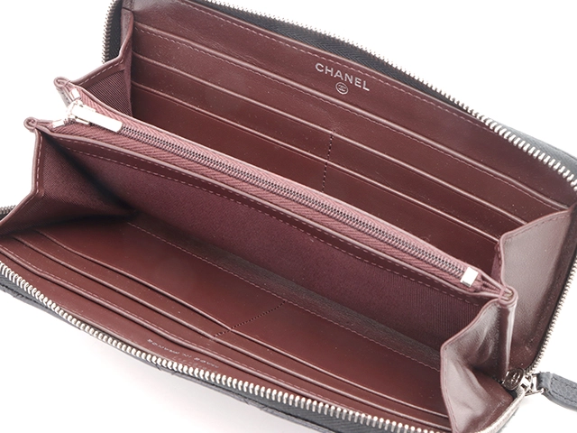 CHANEL シャネル 財布 クラシック ロングジップウォレット AP0242 ブラック/SV金具 キャビア【431】2143100485914