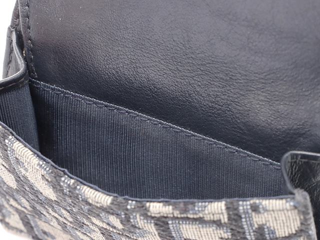 Dior ディオール 30 モンテーニュオブリーク コンパクトウォレット S2084UTZQ ネイビー キャンバス/カーフ 財布【207】2143100487154