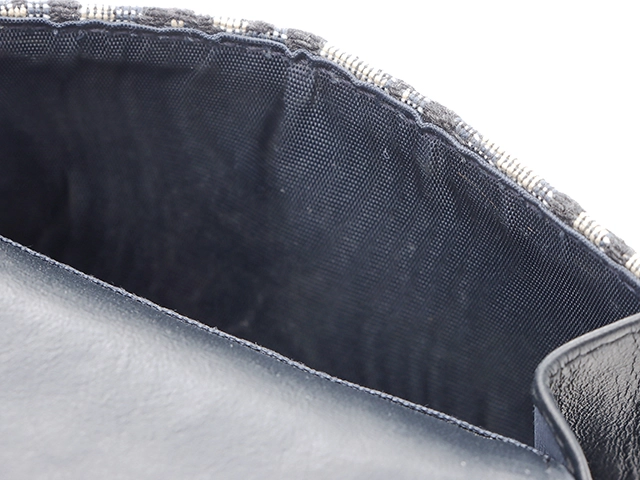 Dior ディオール 30 モンテーニュオブリーク コンパクトウォレット S2084UTZQ ネイビー キャンバス/カーフ 財布【207】2143100487154