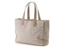 CHANEL シャネル ニュートラベルライントートMM ベージュ/ゴールド金具 ナイロン/カーフ A15991 2143100487192 【471】