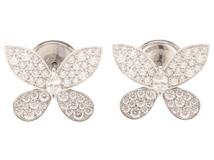 GRAFF グラフ パヴェ バタフライ ダイヤモンド スモール スタッド イヤリング RGE1152 K18ホワイトゴールド ダイヤモンド計1.10ct  2023年正規品【472】SJ