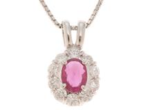 JEWELRY　ジュエリー　ネックレス　トップPT900/チェーンPT850　ルビー0.68ct/ダイヤモンド0.44ct　約5.6g　2143100495432【207】